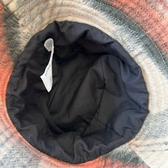 Bundle of two neutral plaid bucket hats, faux fur and wool blend. One size - Picture 5 of 6